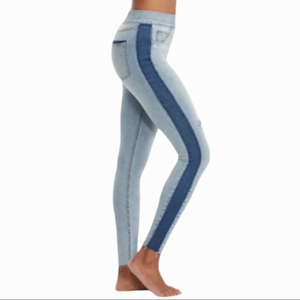 Spanx Distressed Skinny Jeans with Side Stripe